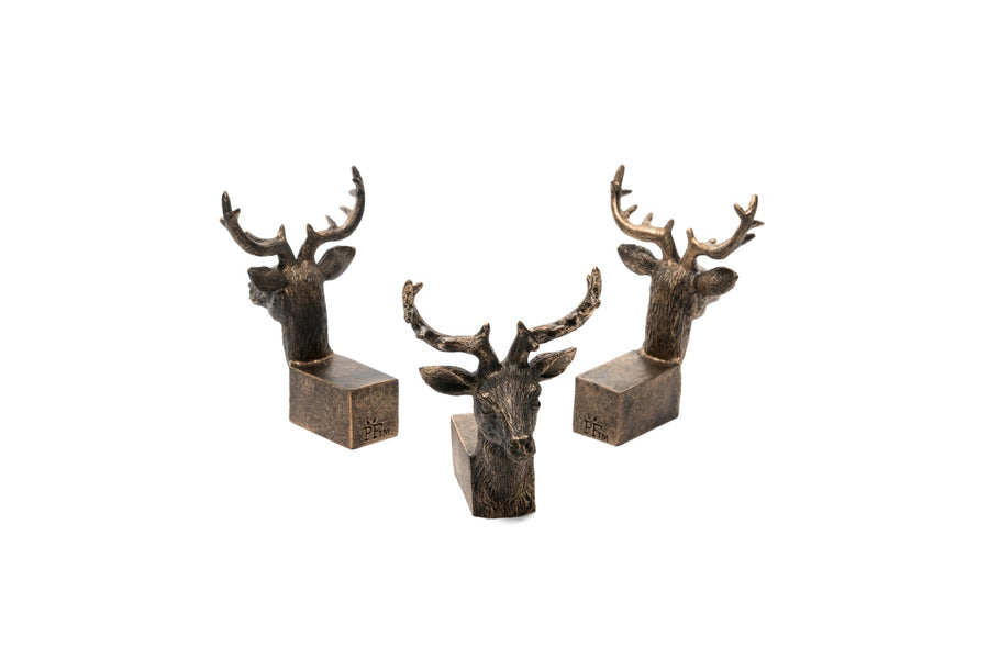 Bronze Stag Head Plant Pot Feet - Set of Three