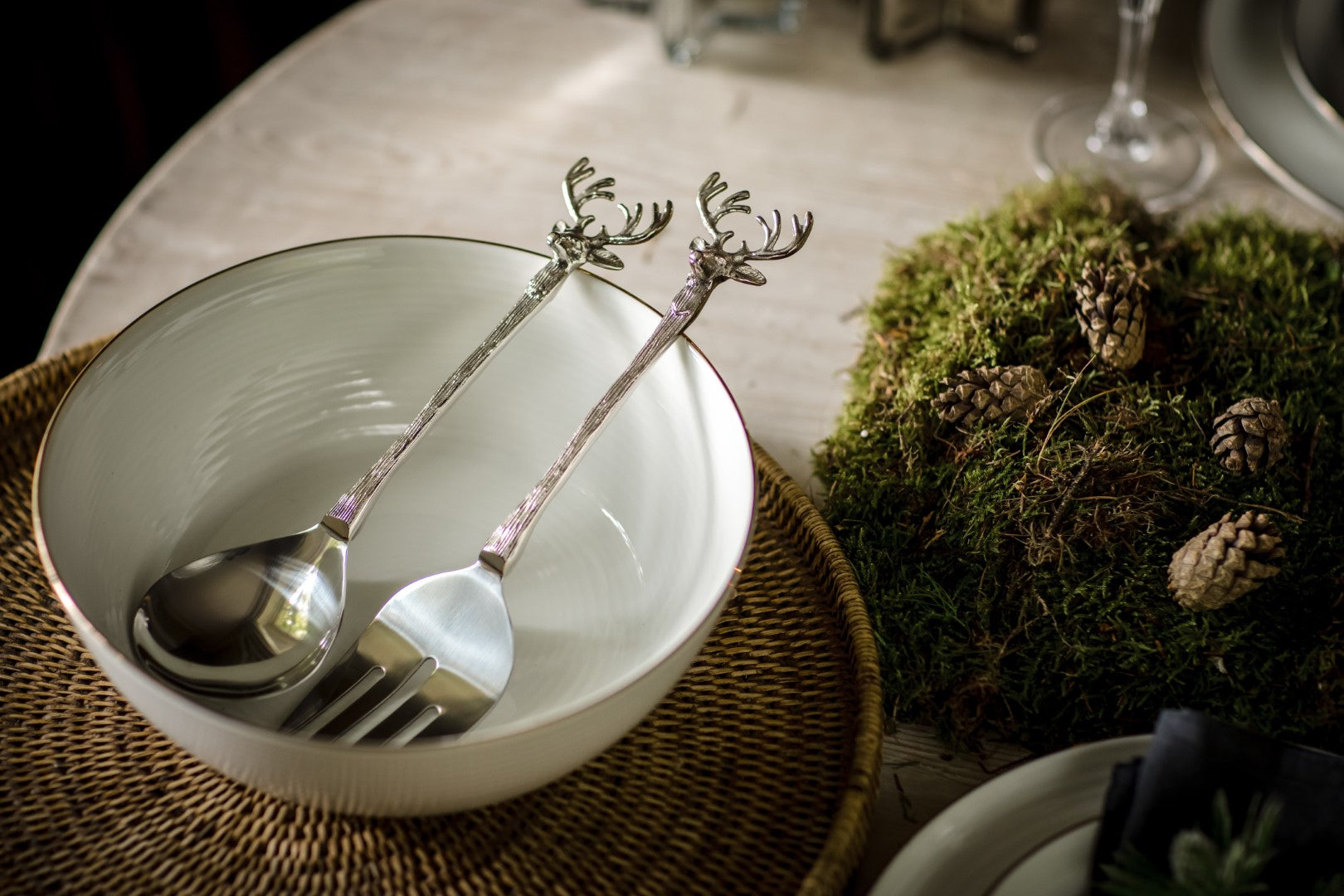 Stag Head Salad Servers