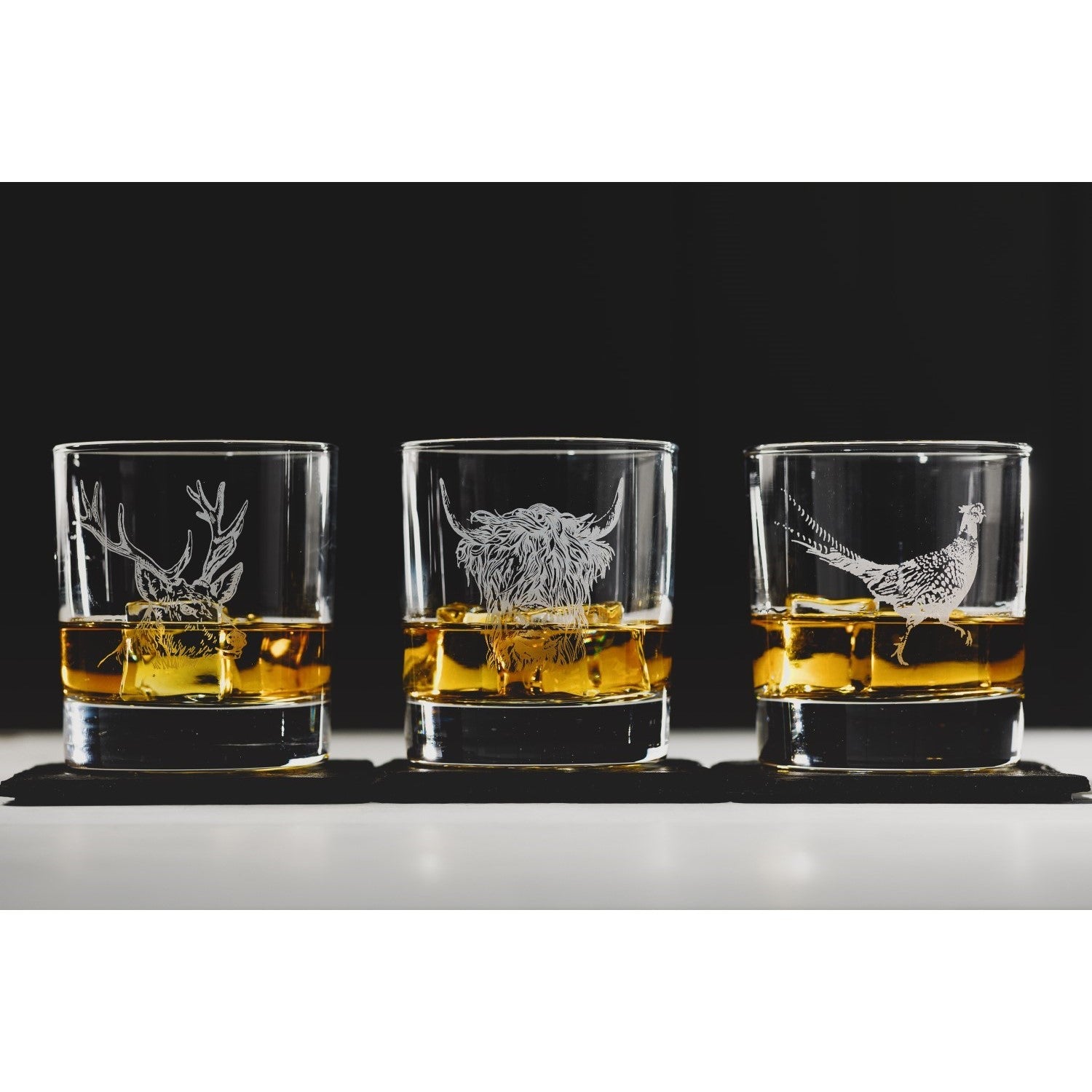 Pheasant Engraved Tumbler and Slate Coaster