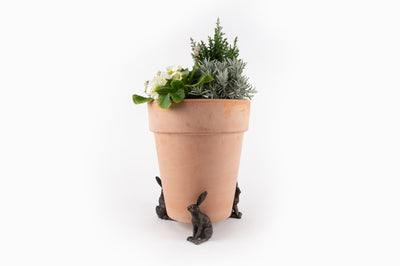 Antique Bronze Hare Plant Pot Feet - Set of Three