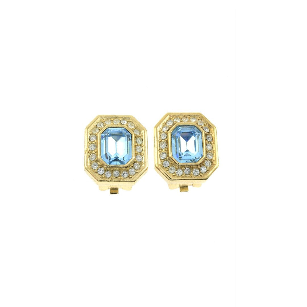 Vintage Christian Dior Aqua Earrings