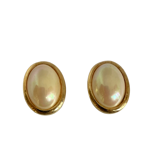 A pair of Vintage Christian Dior Faux Pearl Clip On Earrings