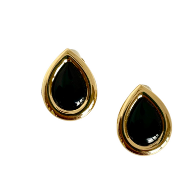 A pair of Vintage Gold Plated Teardrop Clip Earrings