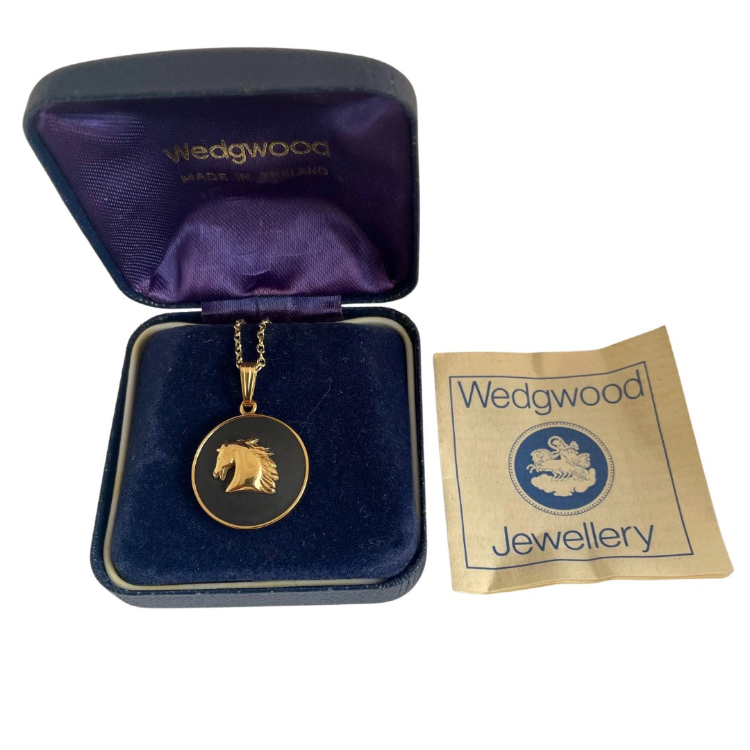 A Vintage Wedgwood Horse Head Pendant Necklace