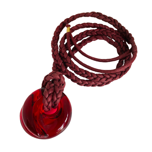 A Vintage Baccarat Crystal Necklace with Braided Cord