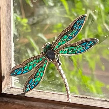 A Vintage Art Nouveau Style Silver Dragonfly Brooch Annabel James