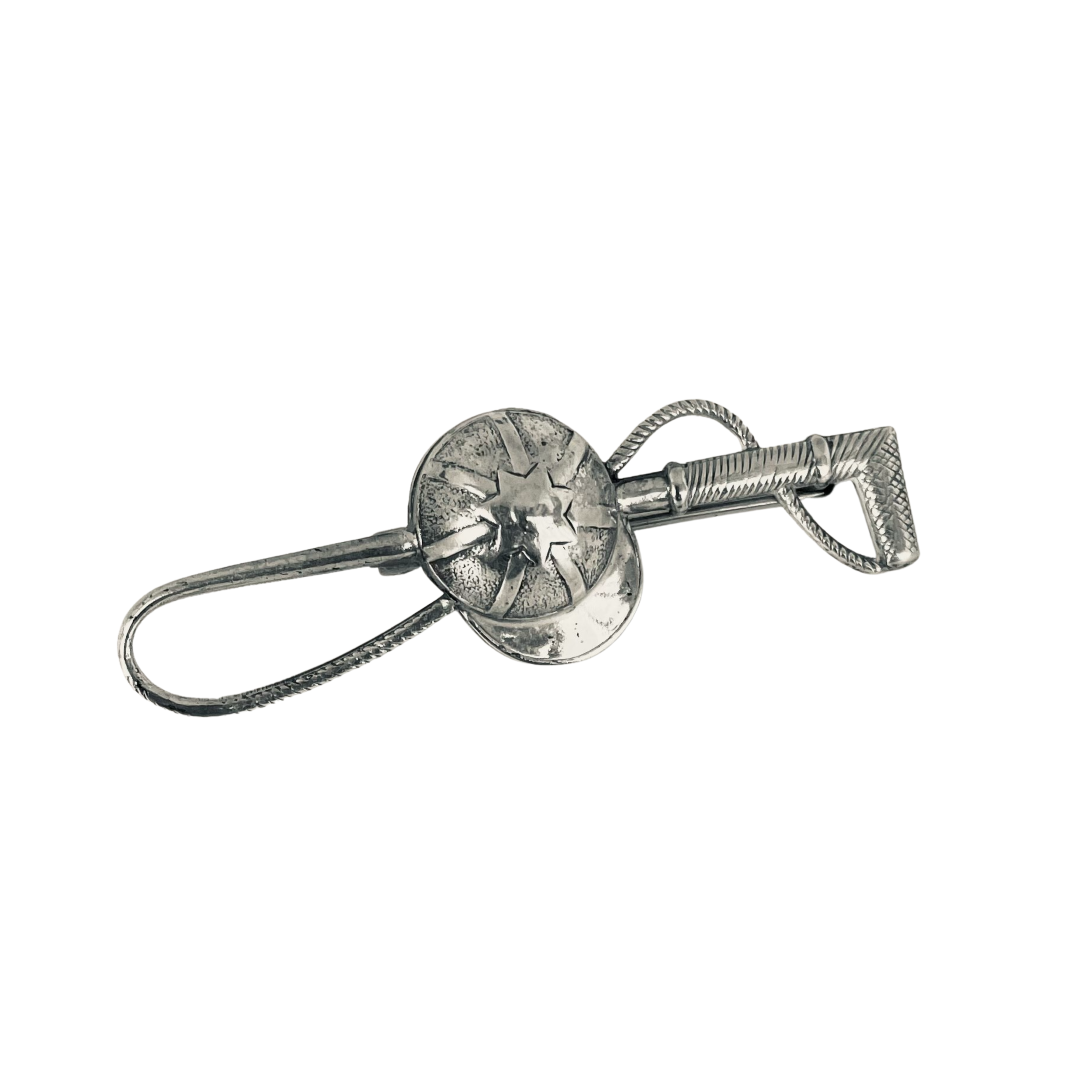 A Vintage Silver Equestrian Pin, Riding Helmut