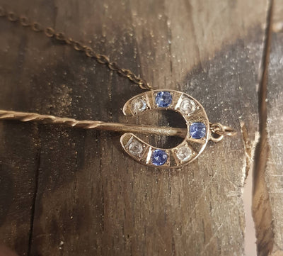 An Antique Sapphire and Diamond Stickpin, 1890-1910