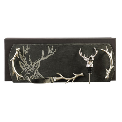 Stag Cheese and Wine Gift Set