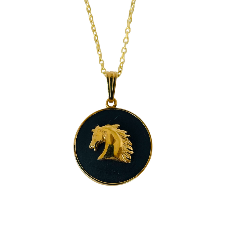 A Vintage Wedgwood Horse Head Pendant Necklace