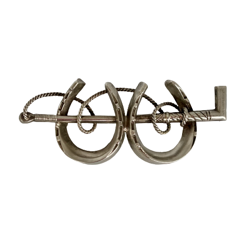 A Vintage Horseshoe and Crop Stock Pin/Brooch