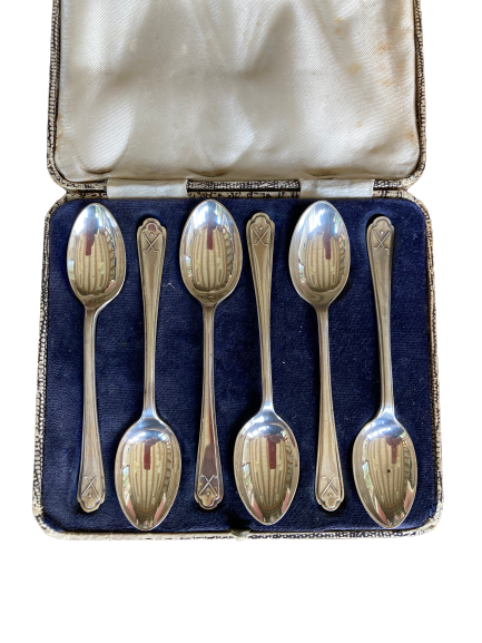 A Set of Silver Golf Teaspoons, Sheffield 1933