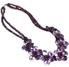 A Vintage Butler & Wilson Garnet and Lilac Crystal Flower Necklace