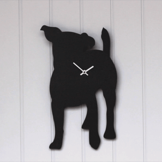 Dog Clocks with Wagging Tail