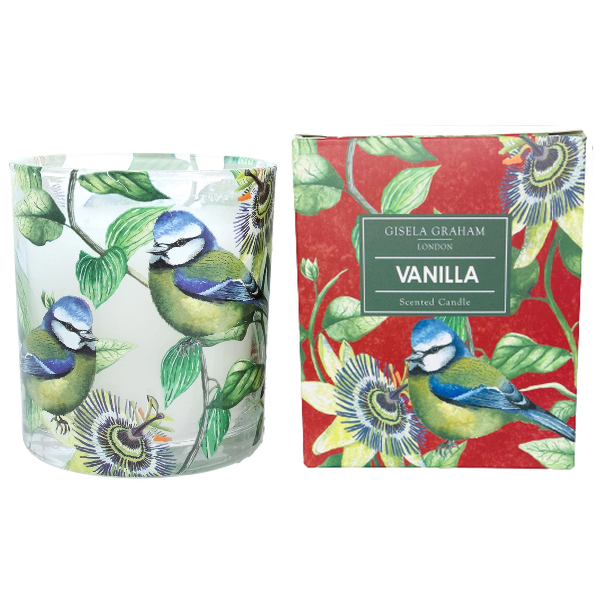 Blue Tit and Passion Flower Vanilla Scented Candle